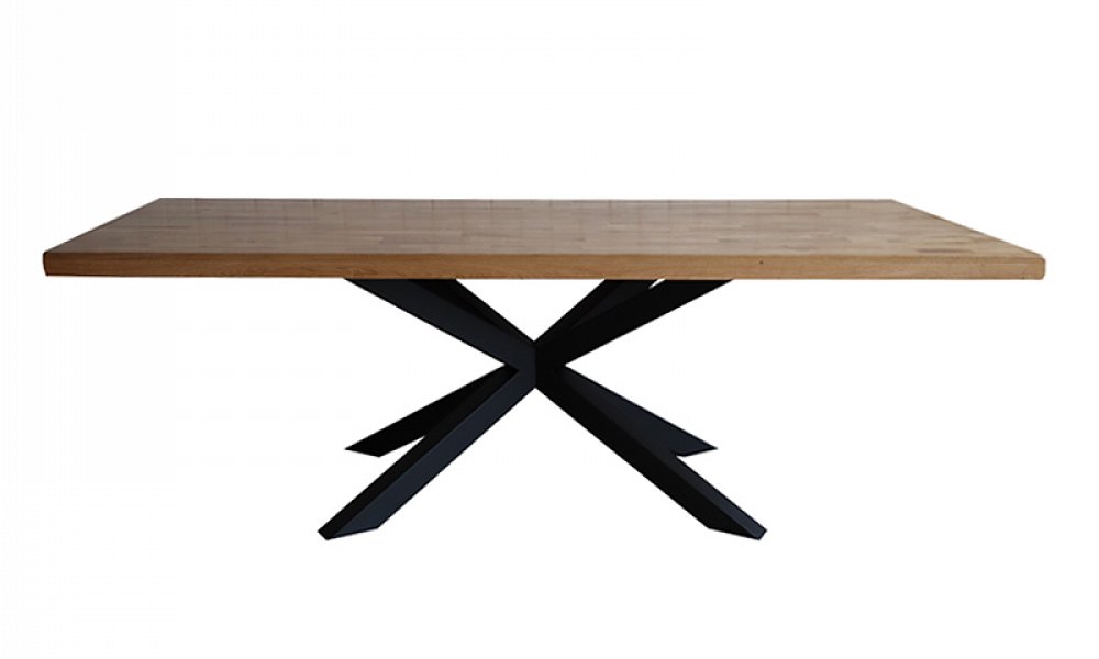 Tisch aus massiver Eiche mit spinnenartigen Beinen (ausziehbar) 