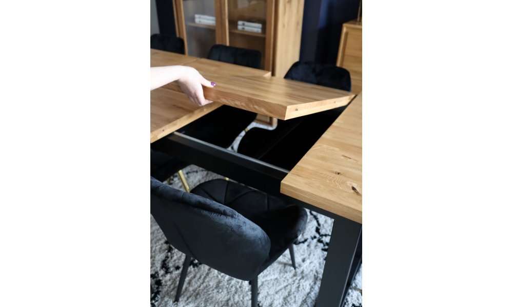 Tisch aus massiver Eiche mit U-f&ouml;rmigen Beinen (ausziehbar)