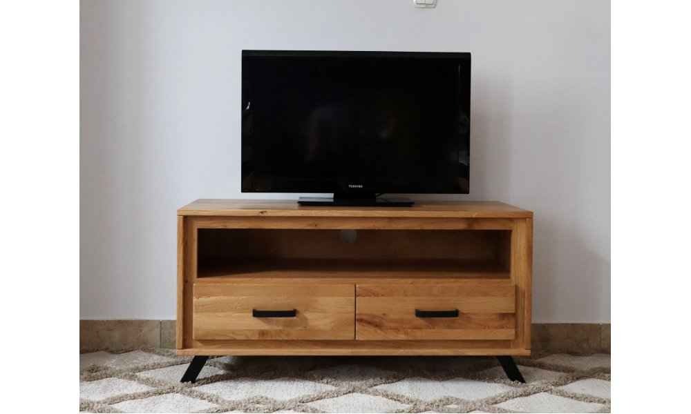 TV stand (2 compartments) from solid oak