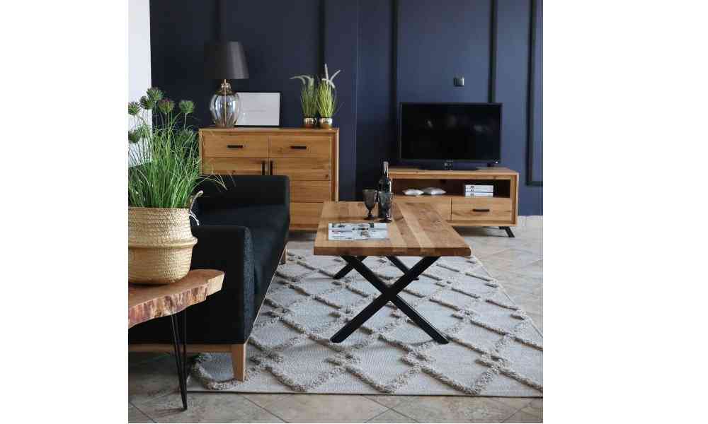 TV stand (2 compartments) from solid oak