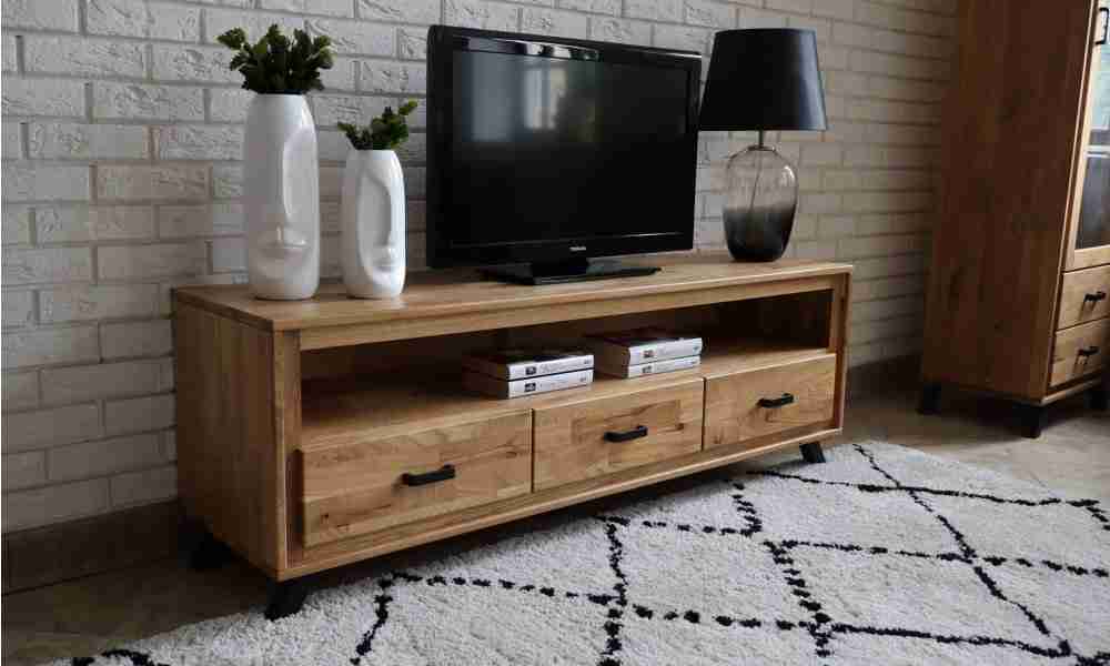 TV-M&ouml;bel (3 F&auml;cher) aus massiver Eiche