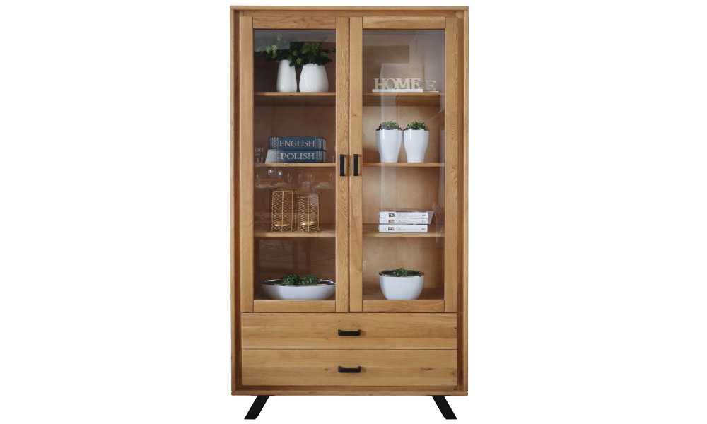 Vitrine aus massiver Eiche, Vitrine aus Massivholz