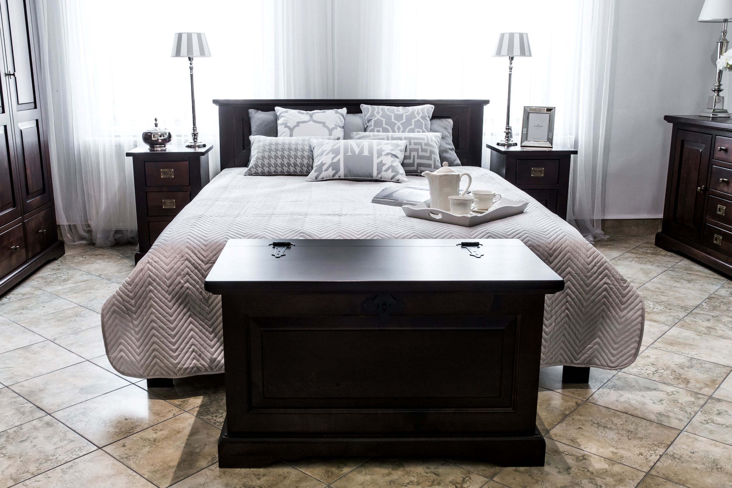 Bett aus massiver Birke