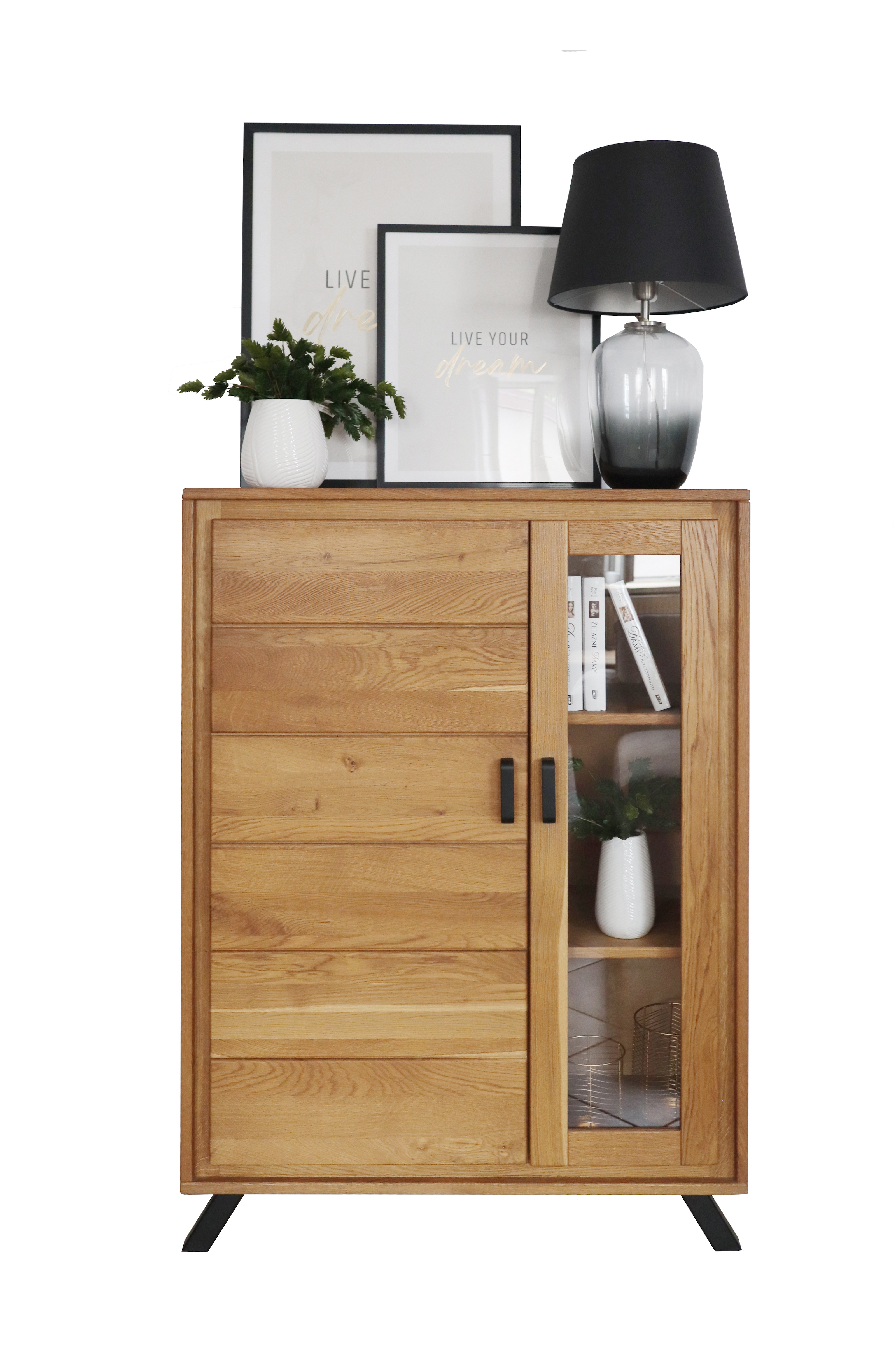 Highboard aus massiver Eiche, Highboard aus Massivholz