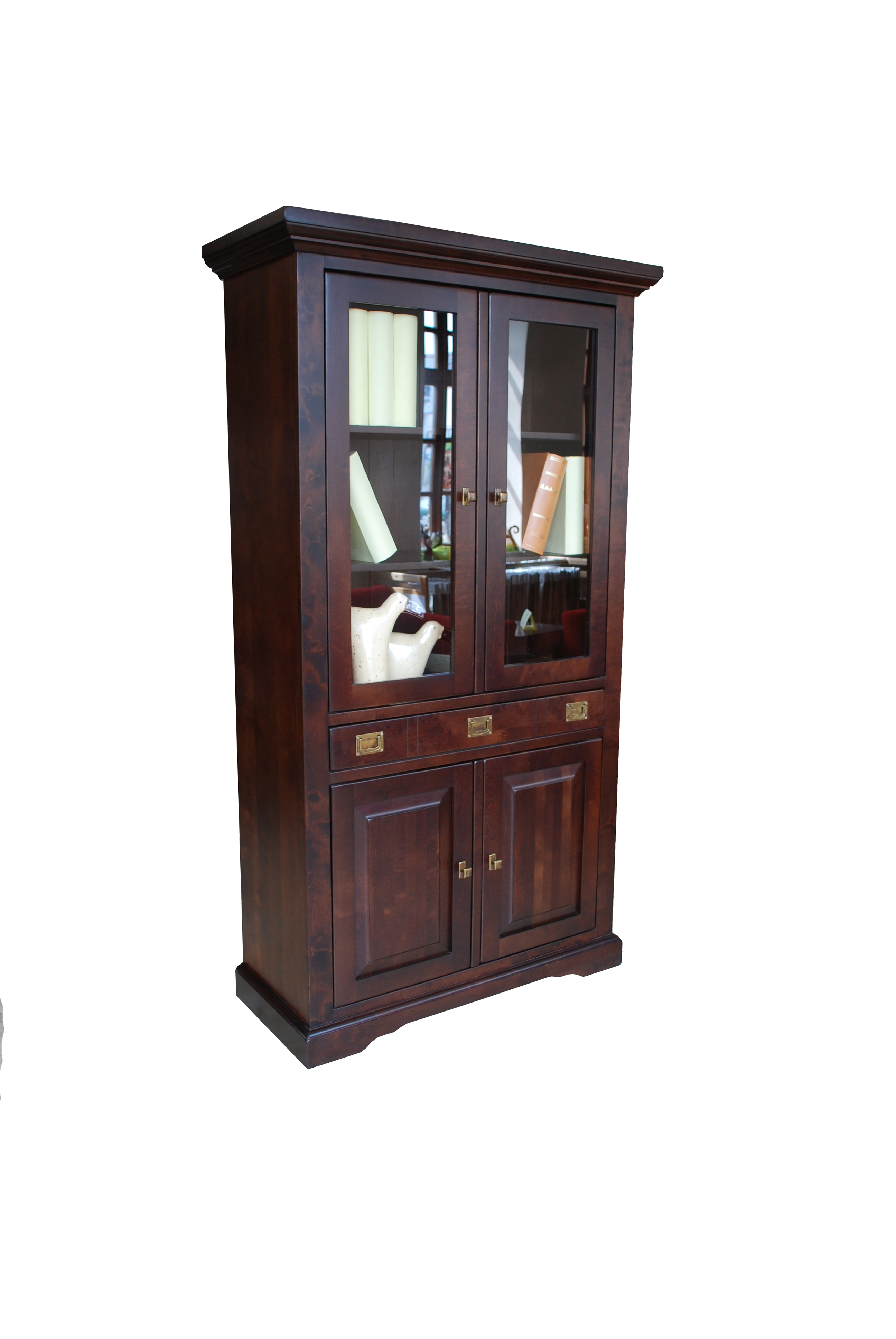 Vitrine aus massiver Birke, Vitrine aus Massivholz