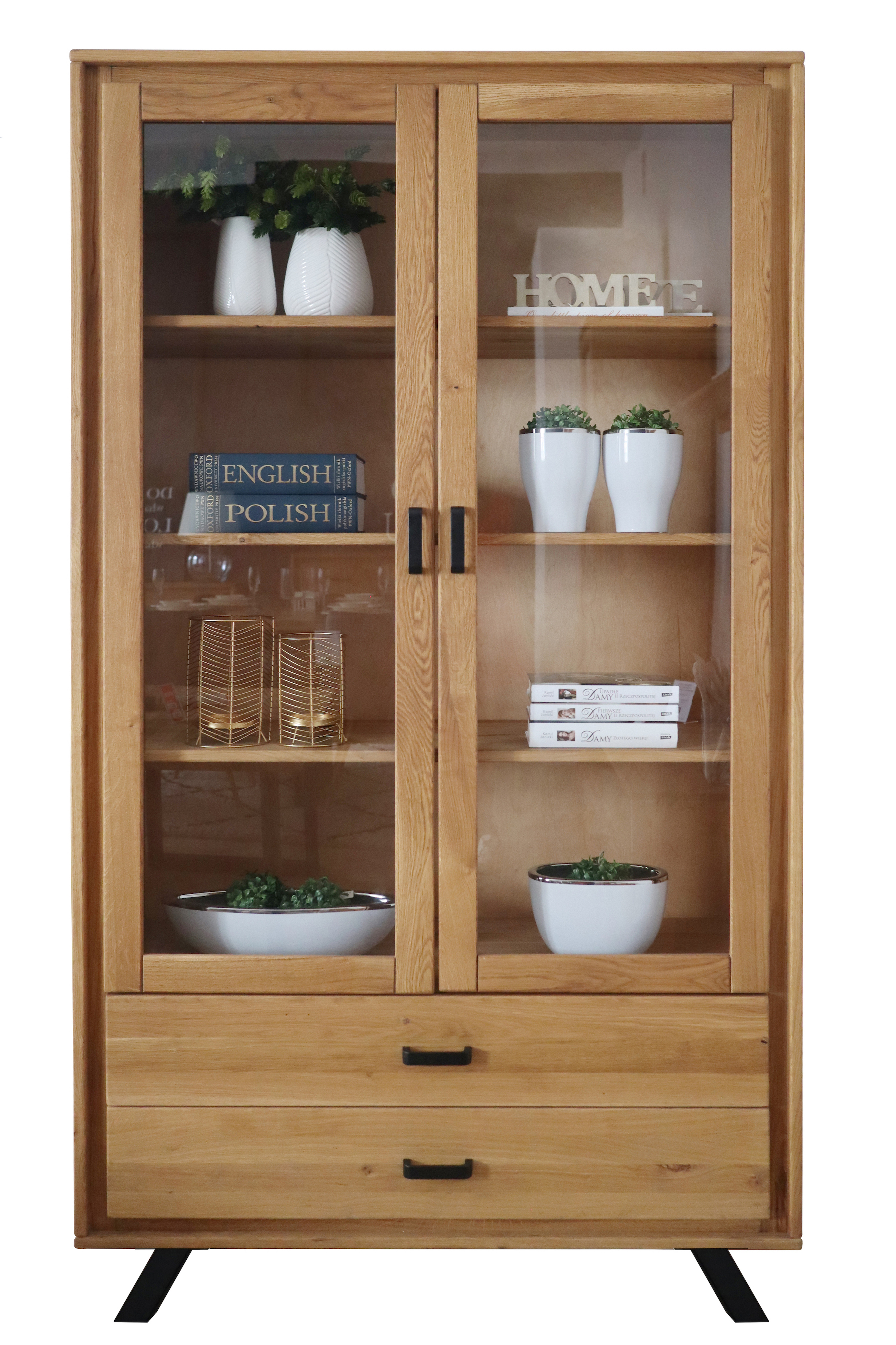 Vitrine aus massiver Eiche, Vitrine aus Massivholz